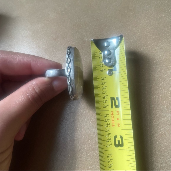 Vintage stone 925 marked sterling silver ring yellow - Picture 8 of 8